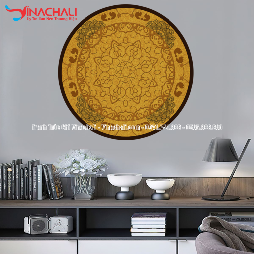 Trang Trí Phòng Thờ Đẹp Với Tranh Trúc Chỉ Tròn - TTCT 51
