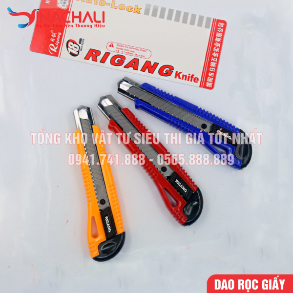 Dao Rọc Giấy RiGang RG228, Dao To 18mm, Loại Tốt Thép Không Gỉ Sét 3