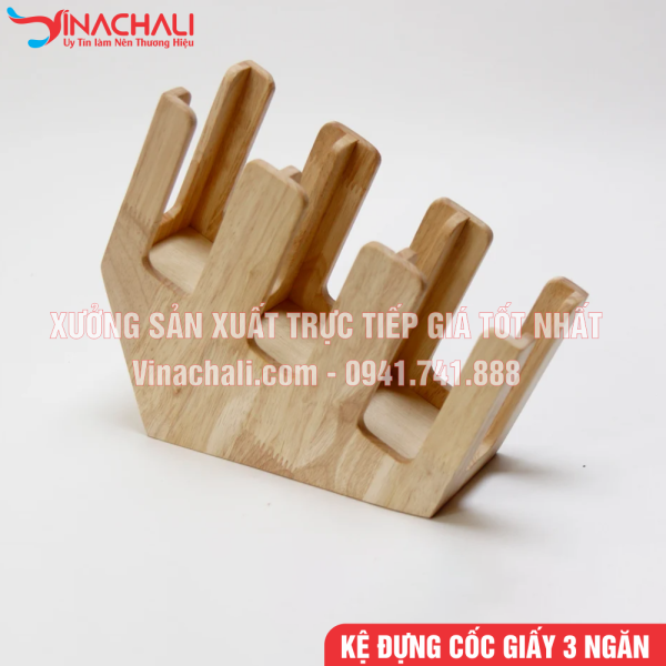 Kệ Đựng Ly Trà Sữa, Ly Nhựa Dùng 1 Lần Cho Nhà Hàng, Quán Cafe, Quán Trà Sữa, Nghiêng 3 Ngăn - KTS08 5