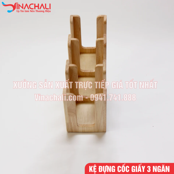 Kệ Đựng Ly Trà Sữa, Ly Nhựa Dùng 1 Lần Cho Nhà Hàng, Quán Cafe, Quán Trà Sữa, Nghiêng 3 Ngăn - KTS08 6