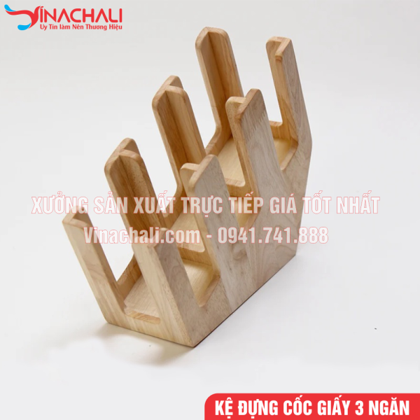 Kệ Đựng Ly Trà Sữa, Ly Nhựa Dùng 1 Lần Cho Nhà Hàng, Quán Cafe, Quán Trà Sữa, Nghiêng 3 Ngăn - KTS08 7