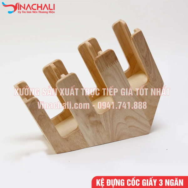 Kệ Đựng Ly Trà Sữa, Ly Nhựa Dùng 1 Lần Cho Nhà Hàng, Quán Cafe, Quán Trà Sữa, Nghiêng 3 Ngăn - KTS08 8