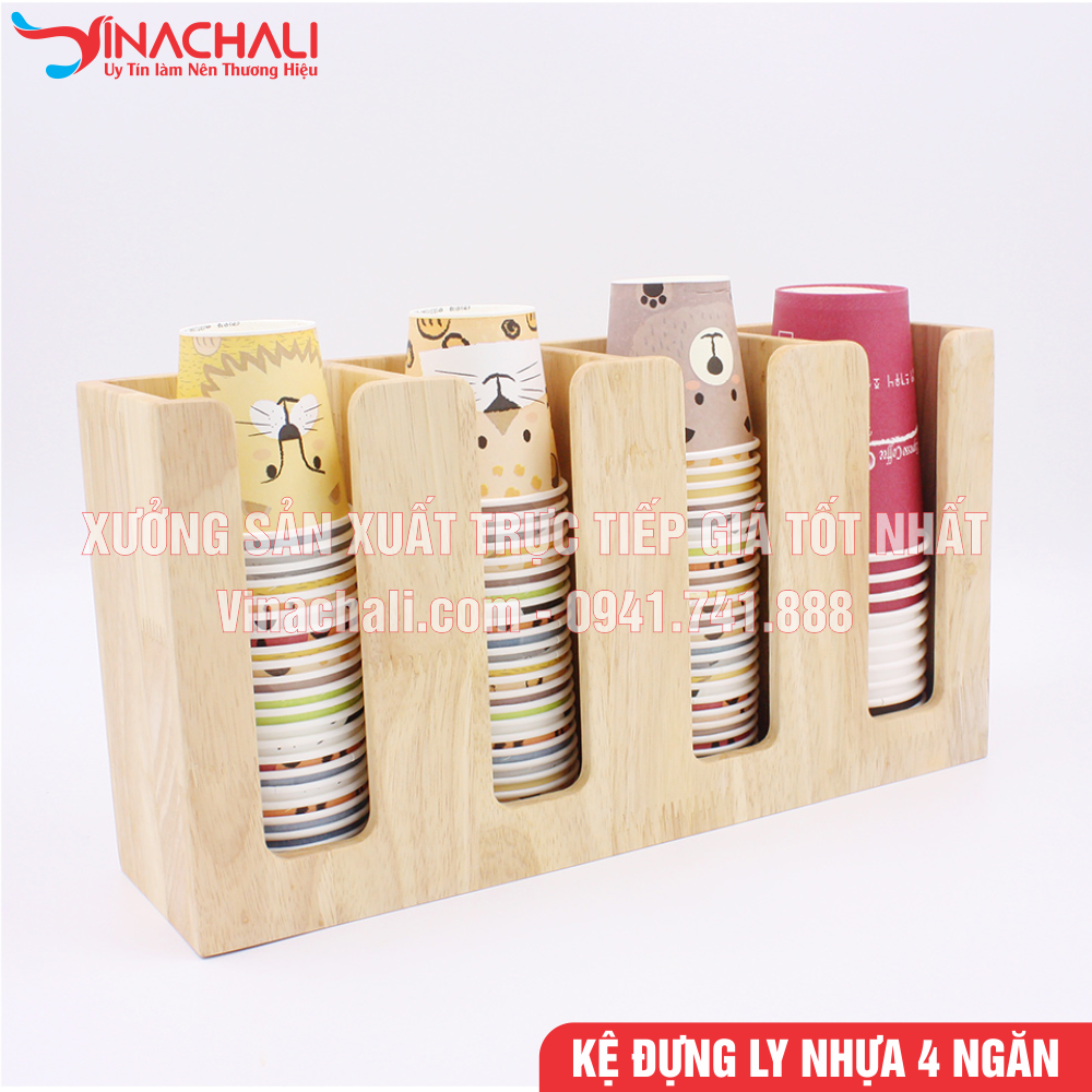 Kệ Đựng Ly Trà Sữa, Khay Để Ly Nhựa, Ly Giấy, 4 Ngăn