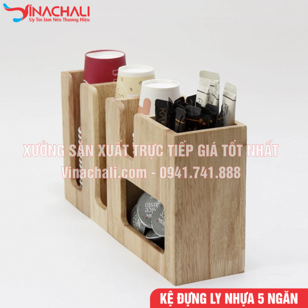 Kệ Đựng Ly Nhựa, Ly Trà Sữa, Khăn Giấy, Đường, Sữa 5 Ngăn Cho Nhà Hàng, Quán Cafe, Quán Trà Sữa - KTS09 4