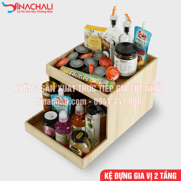 Kệ Đựng Đồ Gia Vị, Đồ Pha Chế Nhà Hàng 2 Tầng - KTS17 1