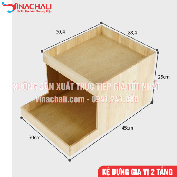 Kệ Đựng Đồ Gia Vị, Đồ Pha Chế Nhà Hàng 2 Tầng - KTS17 3