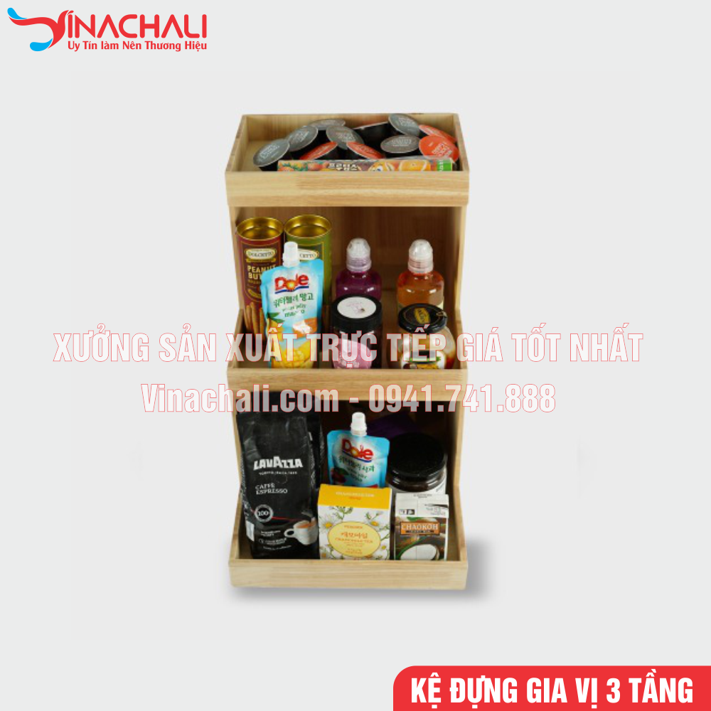 Kệ Đựng Đồ Gia Vị, Đồ Pha Chế Nhà Hàng 3 Tầng