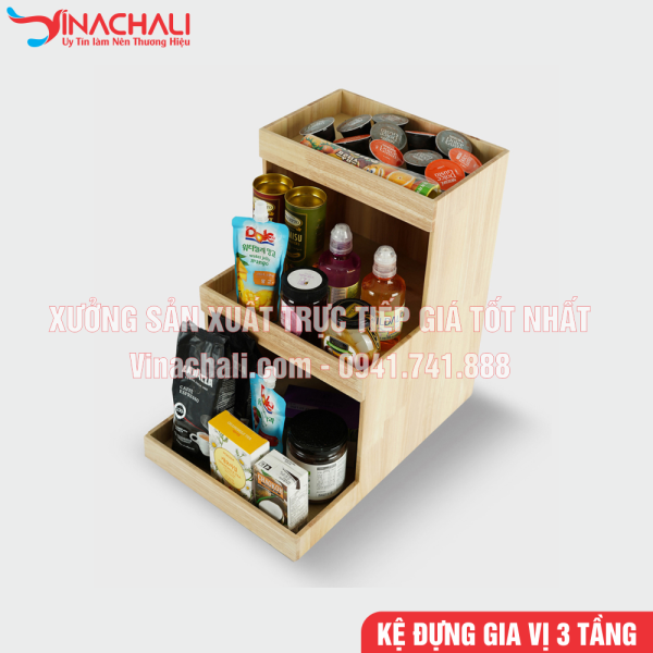 Kệ Đựng Đồ Gia Vị, Đồ Pha Chế Nhà Hàng 3 Tầng - KTS18 3