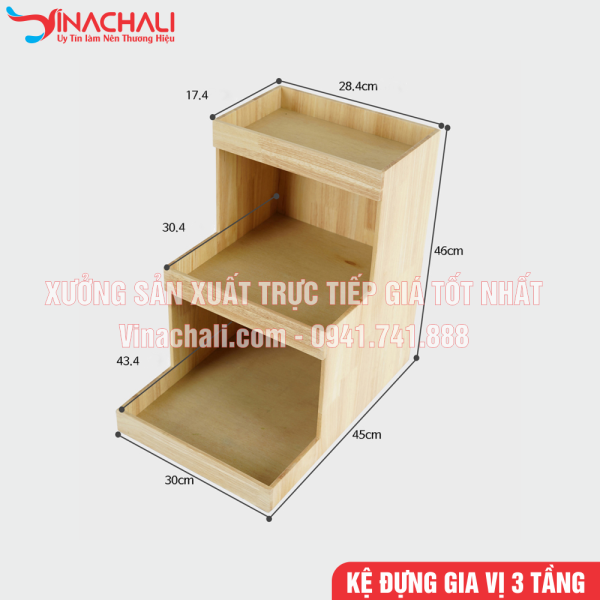 Kệ Đựng Đồ Gia Vị, Đồ Pha Chế Nhà Hàng 3 Tầng - KTS18 4