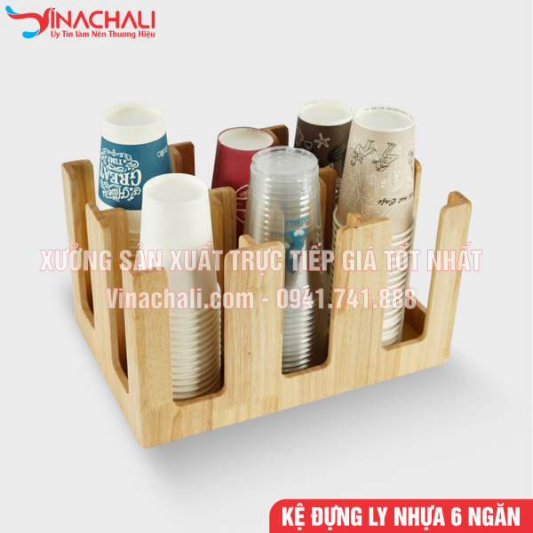 Khay Đựng Ly Trà Sữa, Kệ Để Ly Nhựa, Ly Giấy 6 Ngăn - KTS14 1