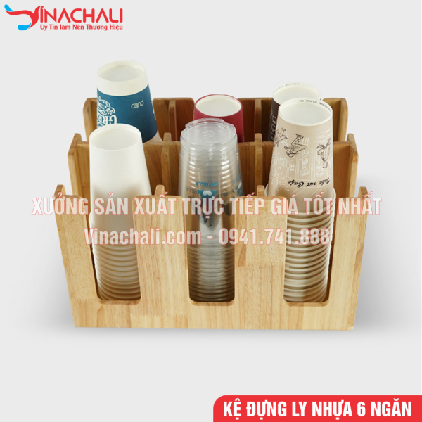 Khay Đựng Ly Trà Sữa, Kệ Để Ly Nhựa, Ly Giấy 6 Ngăn - KTS14 2