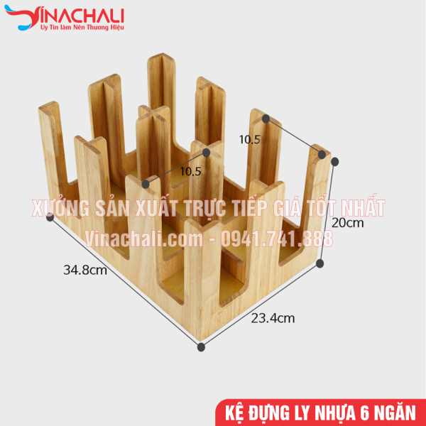 Khay Đựng Ly Trà Sữa, Kệ Để Ly Nhựa, Ly Giấy 6 Ngăn - KTS14 6