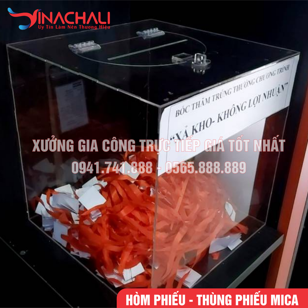 hom-phieu-mica-1-4 Thùng Phiếu Mica Trong Suốt HP02 4