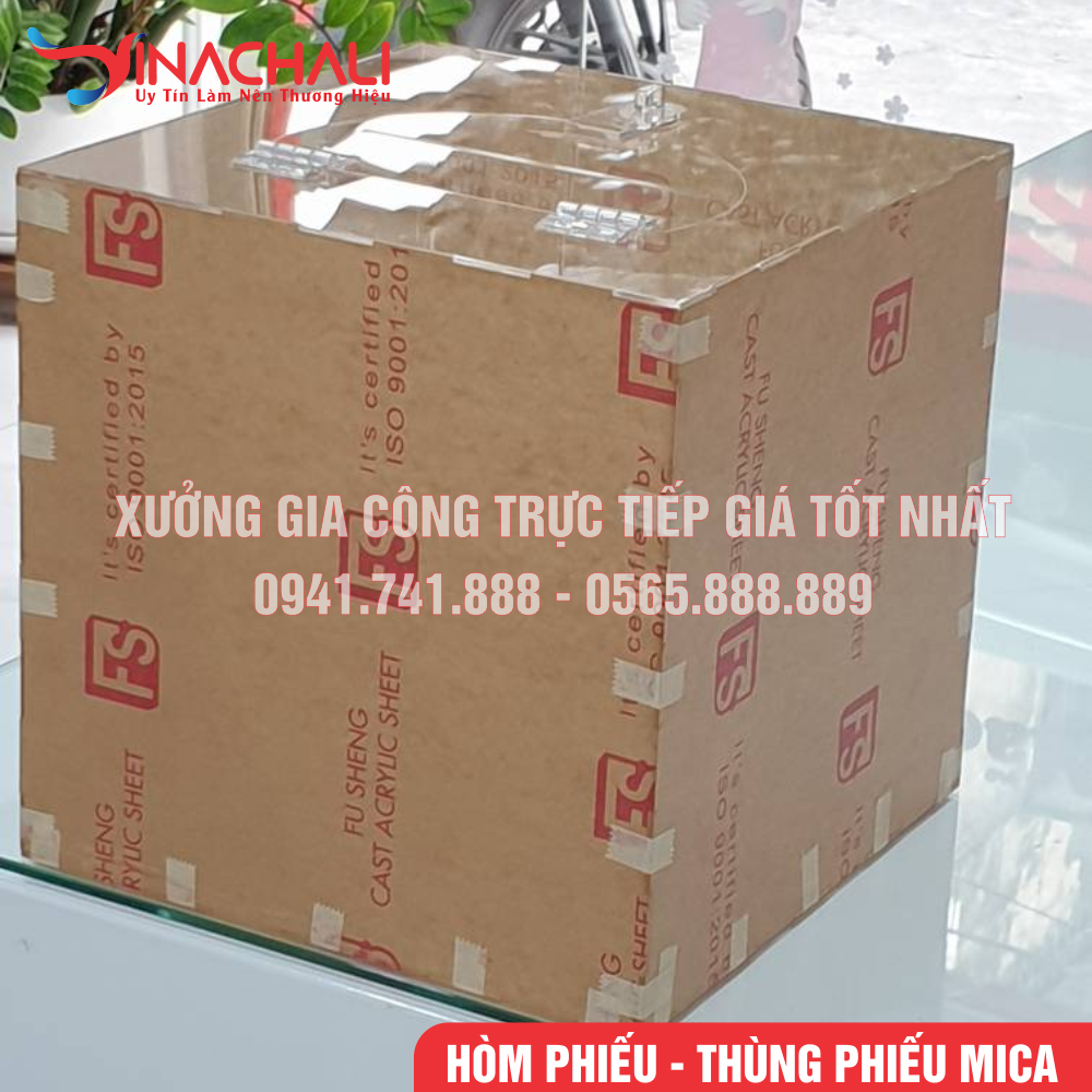 hom-phieu-mica-1-5 Thùng Phiếu Mica Trong Suốt HP02 5