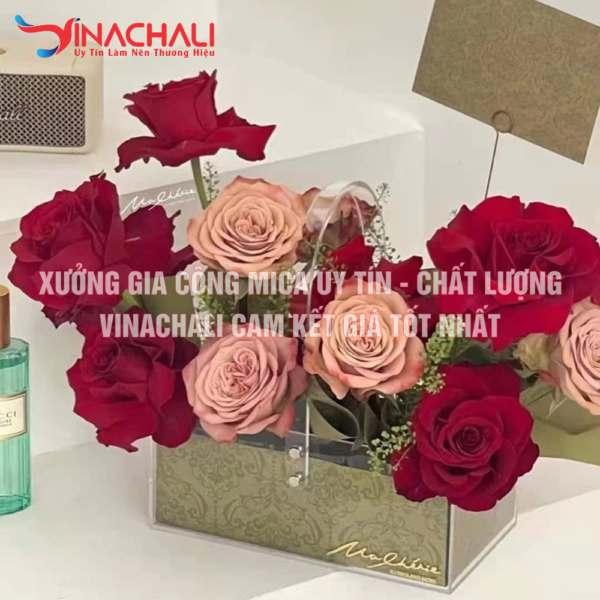 Giỏ Hoa Mica - Giỏ Đựng Quà Tết Có Quai Xách 3