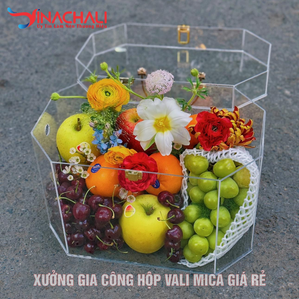 Hộp Vali Bát Giác Mica Đựng Quà Tết 3