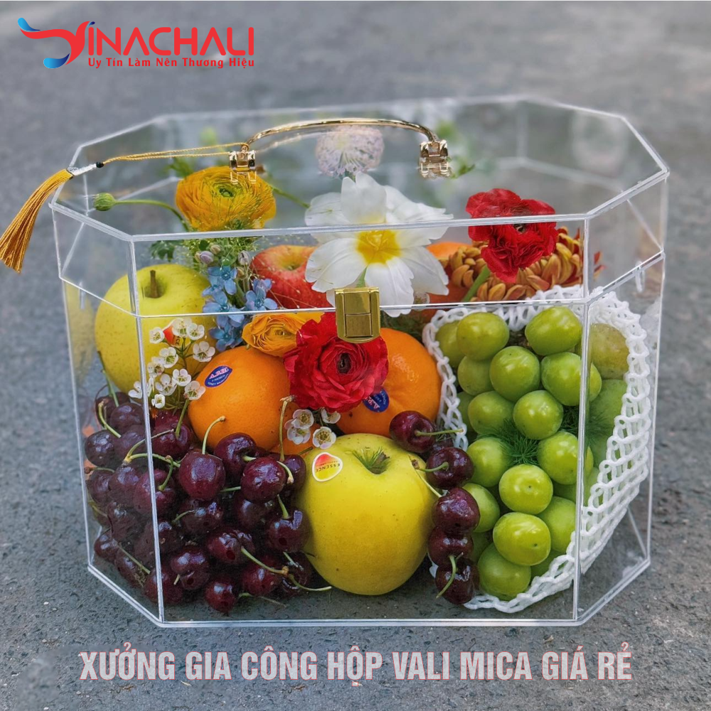 Hộp Vali Bát Giác Mica Đựng Quà Tết 4