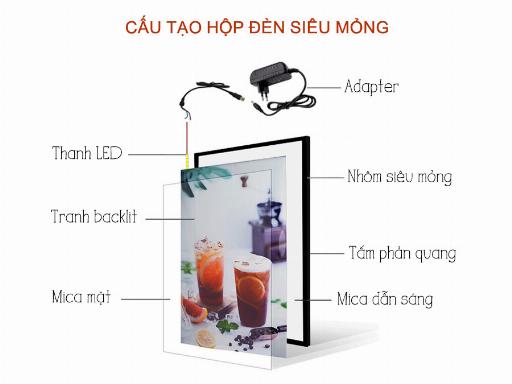 Lắp đặt khung nhôm hộp đèn siêu mỏng